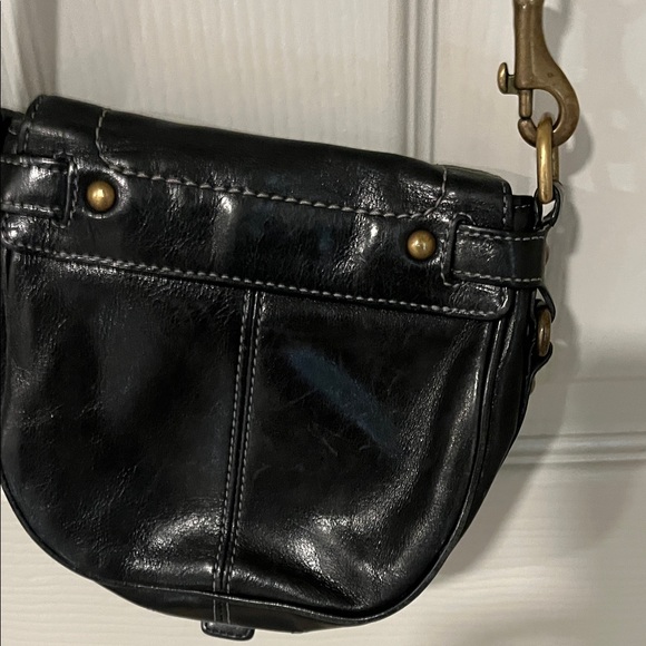 Coach Black Leather Crossbody Bag with Gold Hardware - Picture 3 of 7